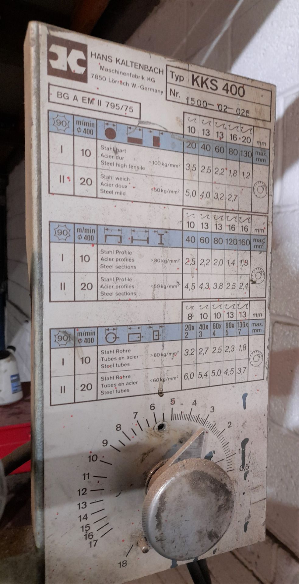 Kaltenbach KKS 400 cold circular saw, Serial Number 1500-02-026 - Image 3 of 6