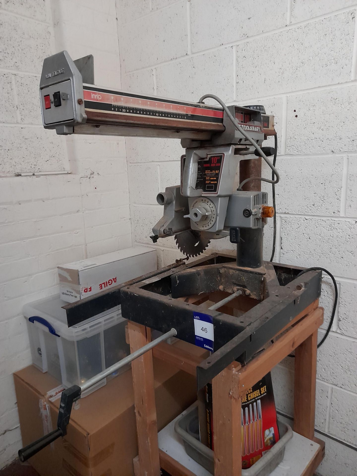 ToolKraft Model 4015 10” Radial Arm Drill, serial number 08X1718, 240v, on wooden stand - Image 3 of 6