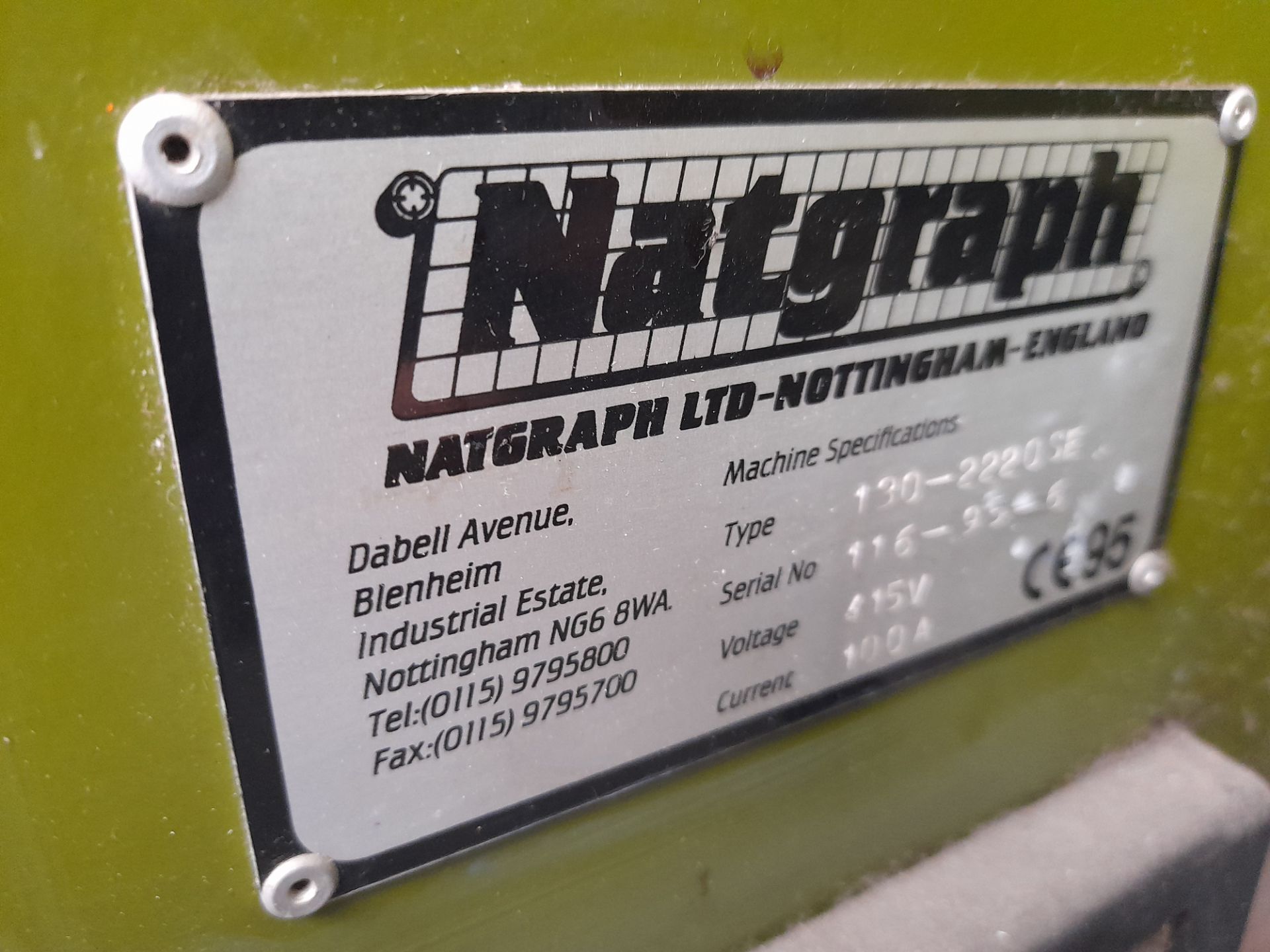 Natgraph Air Force type 130-2220SE Combined Air/UV Dryer, serial number 116-95-6, lamp hours 539 - Image 5 of 7