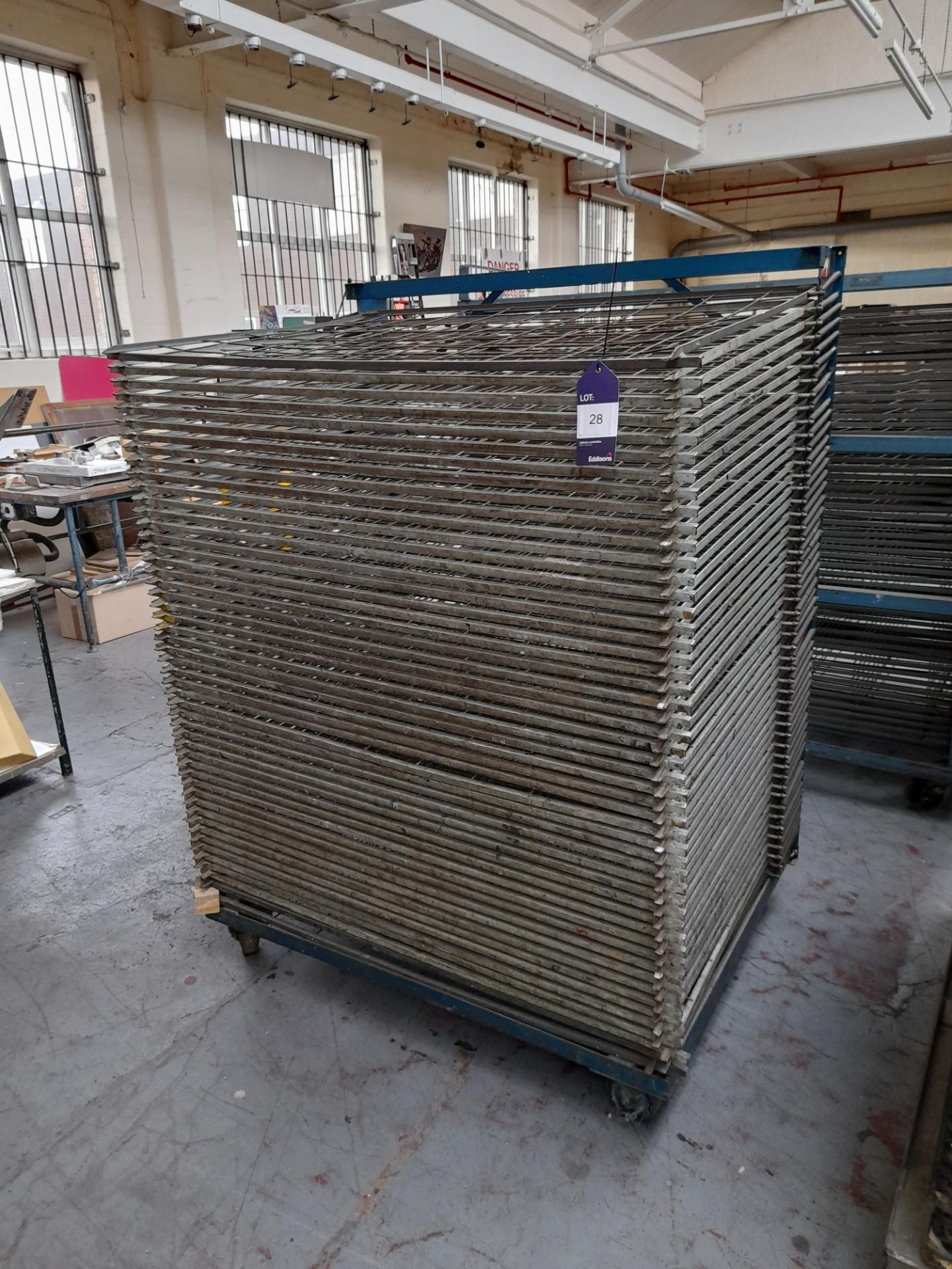 Mobile Drying Rack, circa 1100mm x 750mm, 49 trays