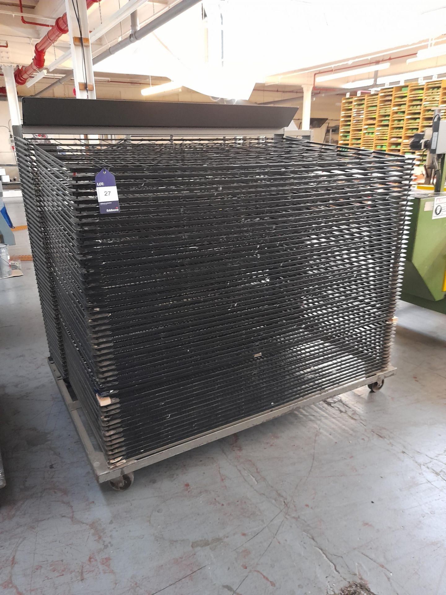 2 - Mobile Drying Racks, circa 1600mm x 1050mm, 49 trays