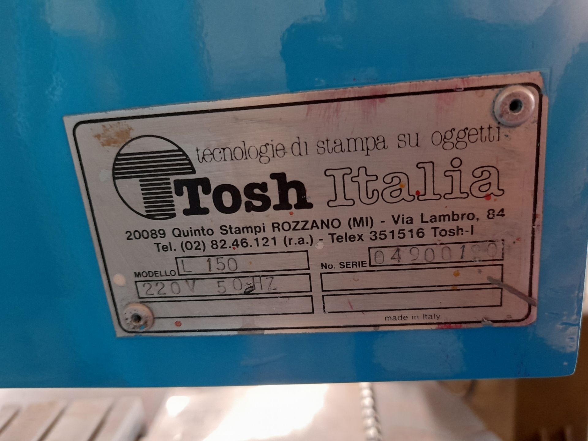 Tosh Italia Logica L150 four colour Pad Printer, with 2 colour shuttle, serial number 04900190, - Image 5 of 8