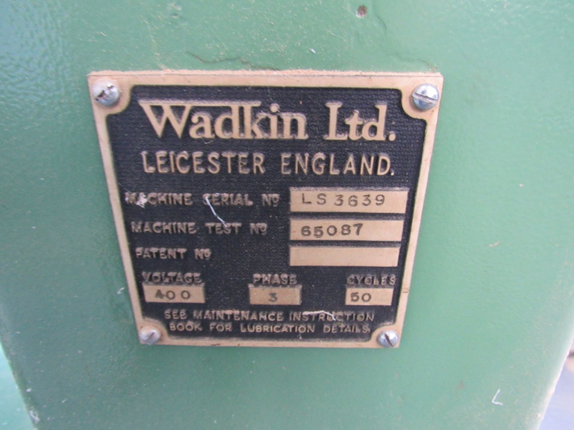 Wadkin Pin Router Serial Number CS3639 - Image 3 of 4