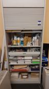 Silverline Tambour Fronted Stationery Cabinet, contents included