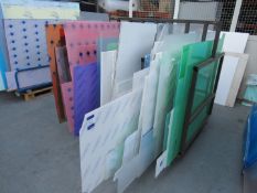 Steel Storage Rack and Contents, Plastic Sheets