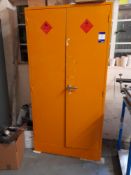 Metal Hazardous Waste Double Door Cupboard to include all contents comprising thinners,