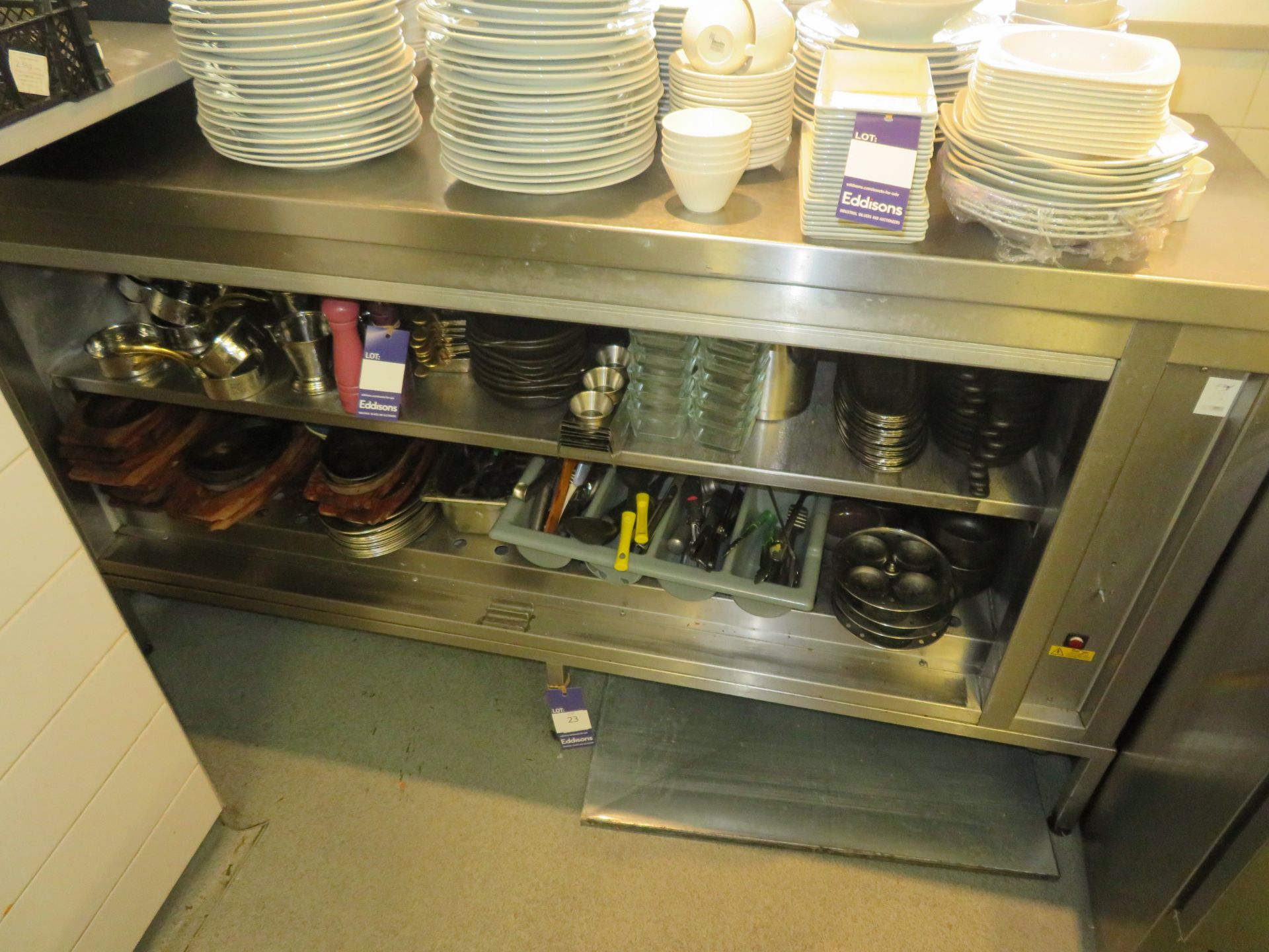 Stainless Steel Heated Prep Table (Spares or Repair - One Door and Control knobs are missing) 1800 x
