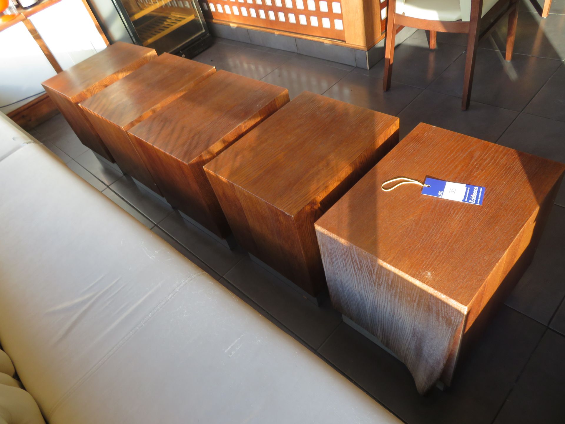 5 x Darkwood Veneer Coffee Tables (500 x 400 x 500mm high)- One Water Damaged - Image 3 of 4