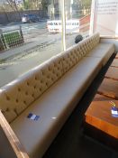 Cream Upholstered Banquette Seating Approx. 3.7m Long