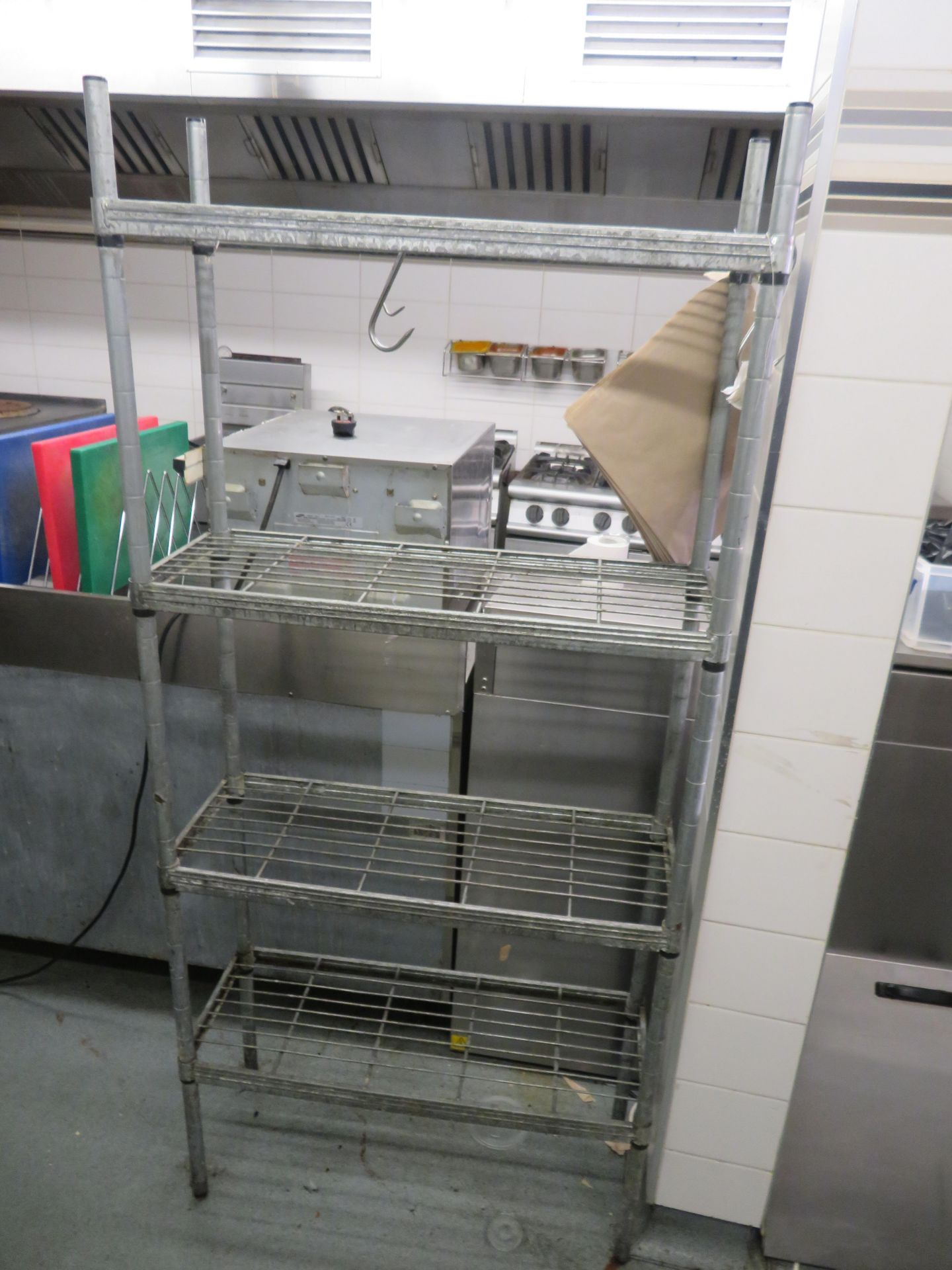 3 x Wire Shelf Units and a Qty of Take-Away Food Packaging - Image 3 of 7