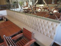 4 x Runs of Buttom Back Cream Upholstered Banquette Seating - 5.92m , 5.75 m , 1.8m & 1.67m