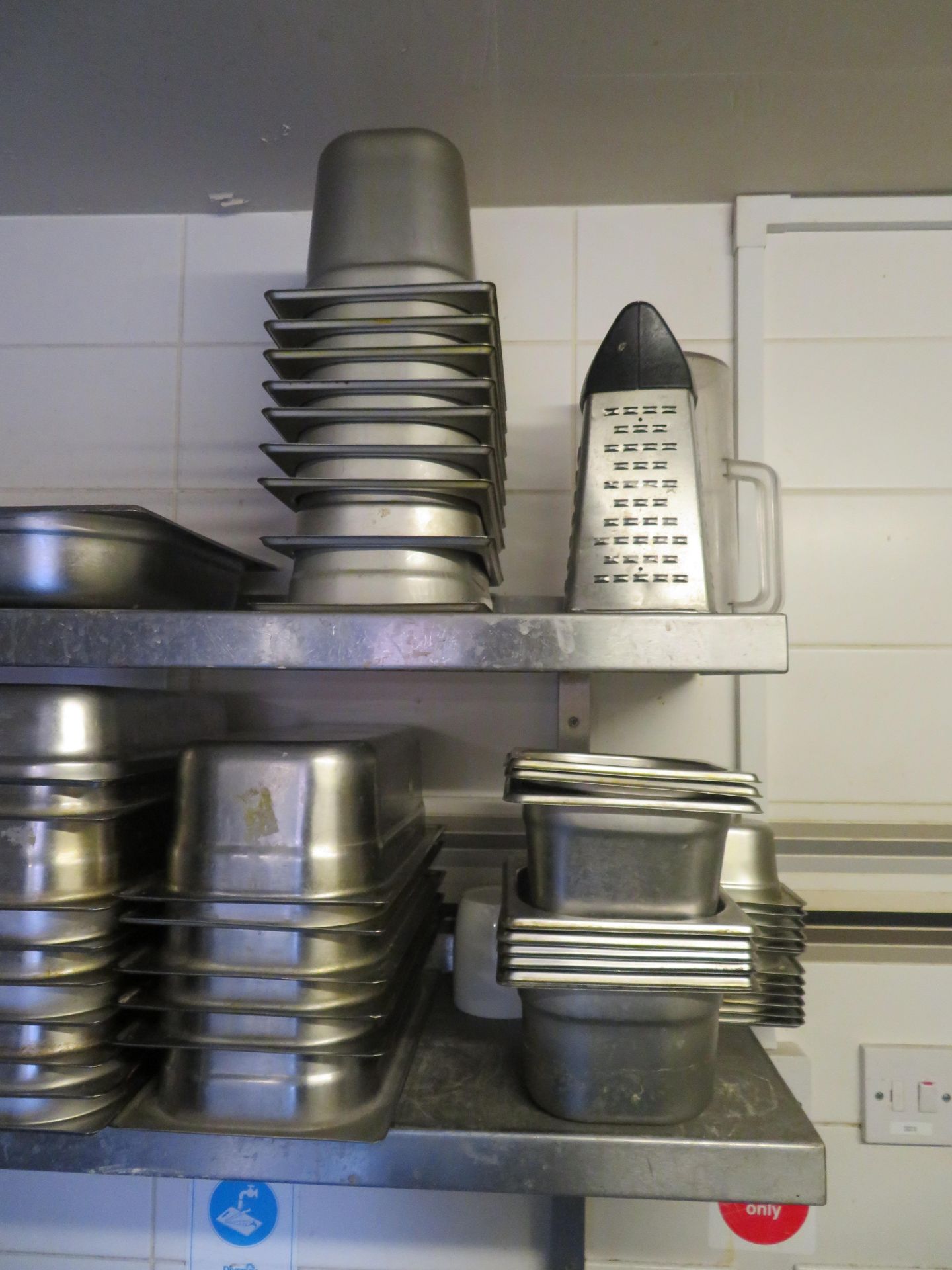 Qty Stainless Steel Trays and 2 x Stainless Steel Wall Shelves - Image 2 of 6