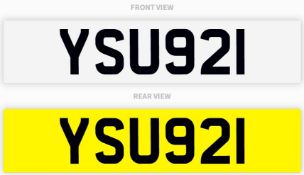 Cherished registration number YSU921, NB: This registration can only be supplied onto a vehicle.