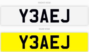 Cherished registration number Y3AEJ NB: This registration can only be supplied onto a vehicle. We