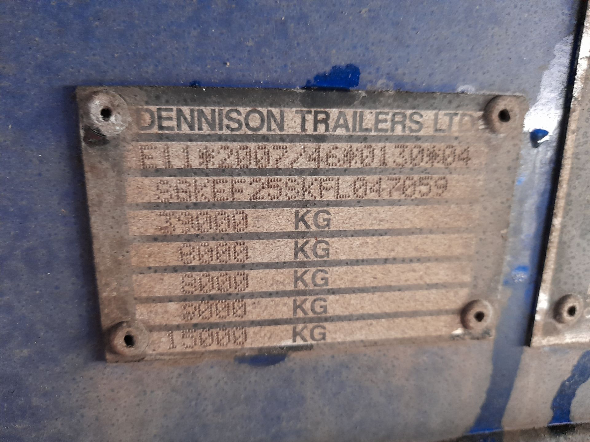 Dennison 40ft tri axle skeleton trailer, VIN - SGKEF25SKFL047059, year 2015, Serial Number -, - Image 7 of 13