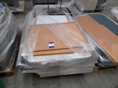 Contents of pallet to include desk tops, notice boards, foldaway table etc, as lotted to pallet