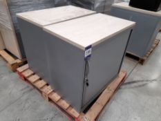 2 x Tambour fronted cabinets (720 H x 800 x 460), as lotted to pallet