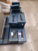 9 x Checkmate travel safes (7 with keys), as lotted to pallet