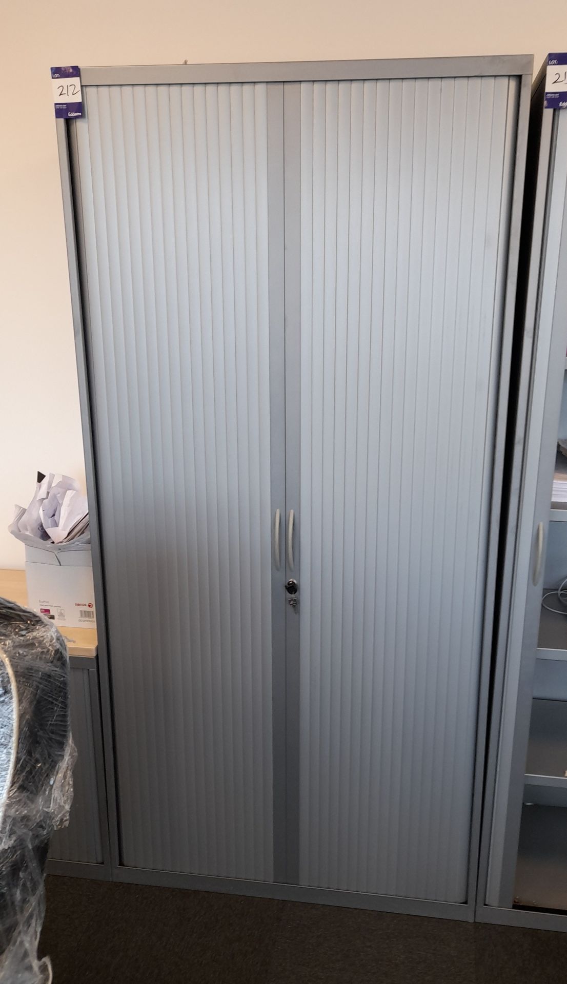 Tambour fronted double door office cabinet (2070 x 1000 x 460)