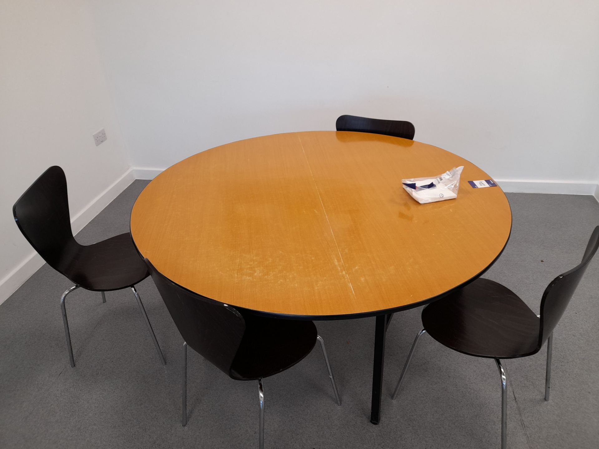 3 x Various circular canteen tables, with 11 x assorted chairs - Image 3 of 4