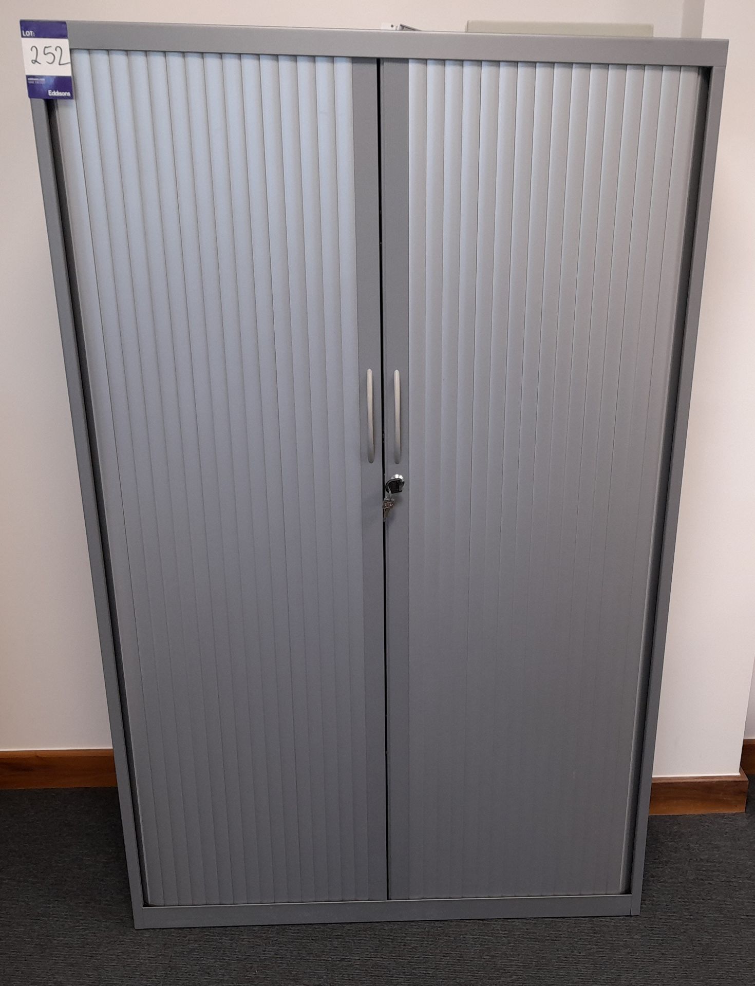 Tambour fronted double door office cabinet (1600 x
