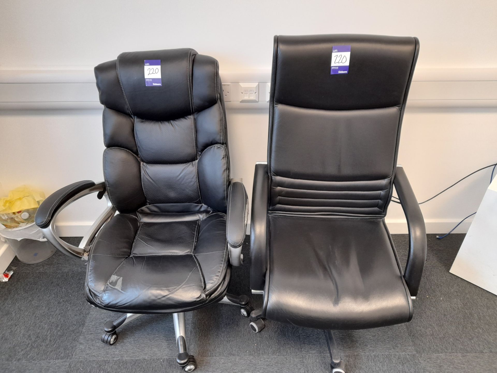 2 x Various leather effect operators chairs