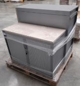 2 x Various tambour fronted cabinets, as lotted to pallet