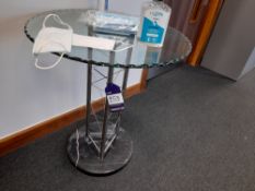 Contemporary glass topped, marble based reception table