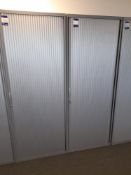 Pair of tambour fronted single door office cabinet (2070 x 1000 x 460), to first floor office