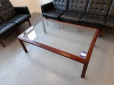 Cherry effect glazed topped reception table (1300 x 800)
