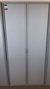 Tambour fronted double door office cabinet (2070 x 1000 x 460), to first floor office