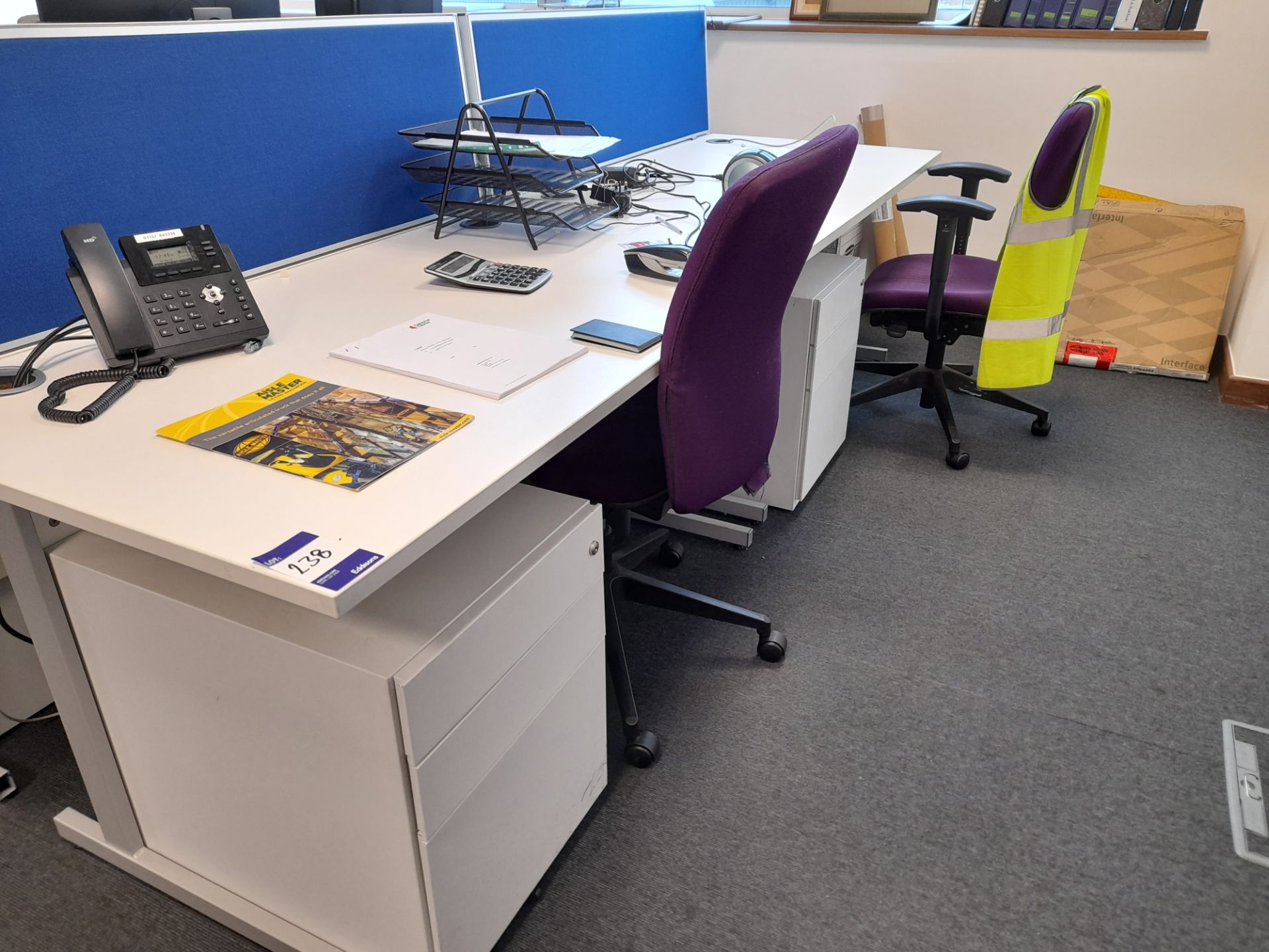 4 Person workstation to first floor office, comprising 4 x contemporary rectangular cantilever desks - Image 2 of 4