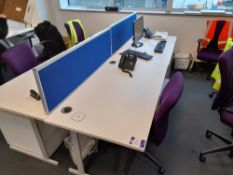 4 Person workstation to first floor office, comprising 4 x contemporary rectangular cantilever desks