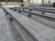 3x Angle topped steel trestles (c 12.25m x 400mm high)