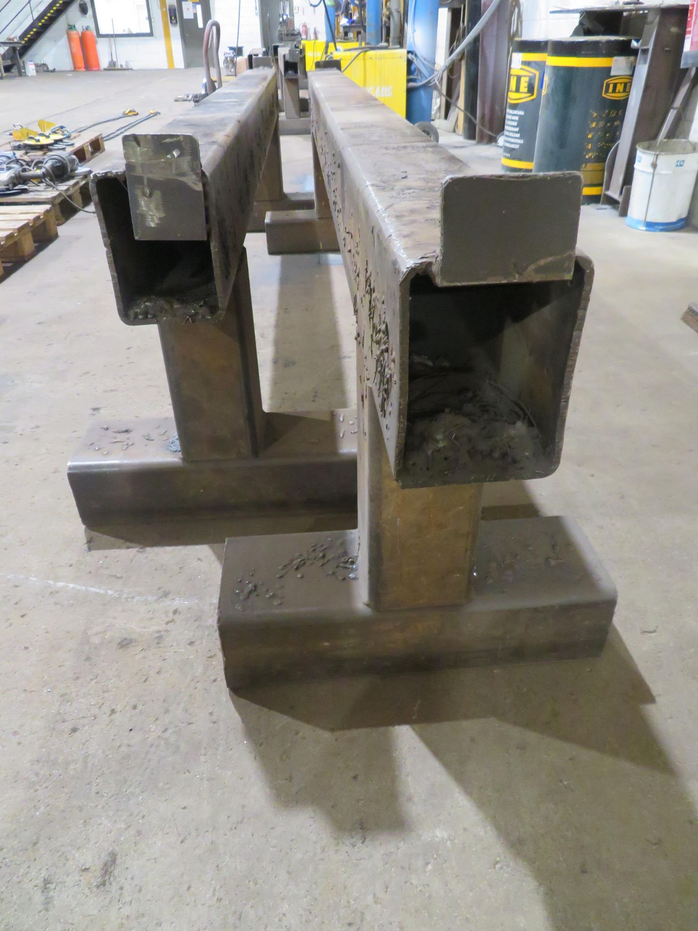 2x Box section steel trestles (3000 x 150 x 700mm H) - Image 2 of 2