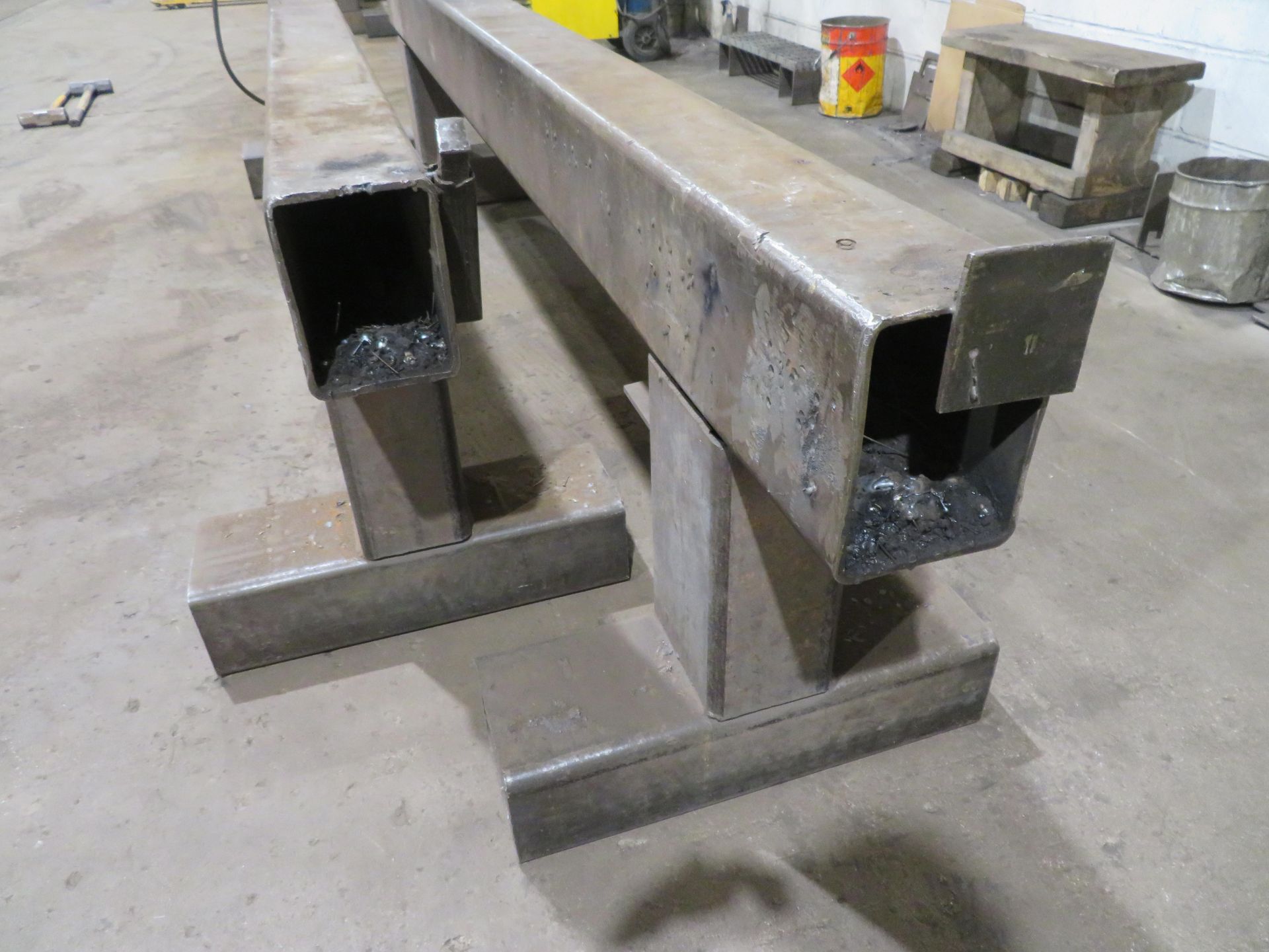 2x Box section steel trestles (3000 x 150 x 700mm H) - Image 2 of 2