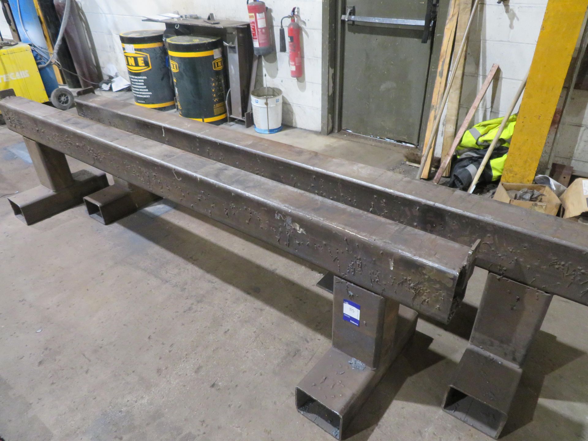 2x Box section steel trestles (3000 x 150 x 700mm H)