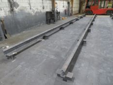2x Angle topped steel trestles (c 12.25m x 400mm high)