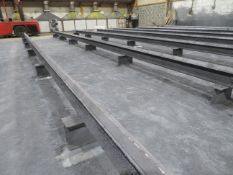 2x Angle topped steel trestles (c 12.25m x 400mm high)