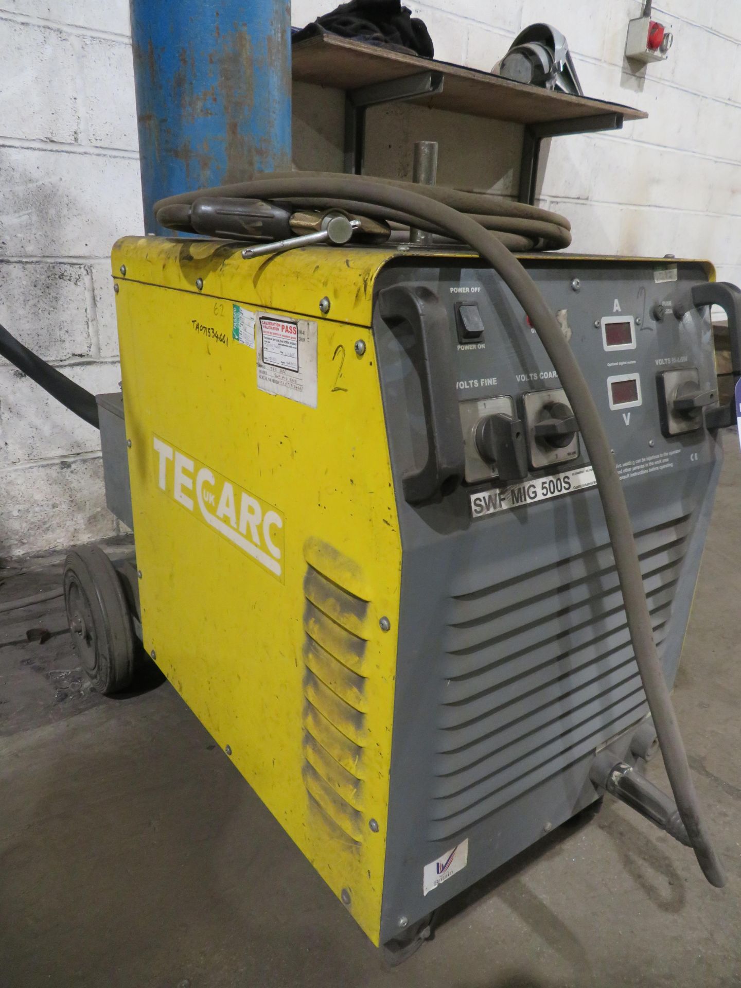 Tecarc SWF Mig 500s welder with F41G wire feed & swing jib (gas bottle not included)