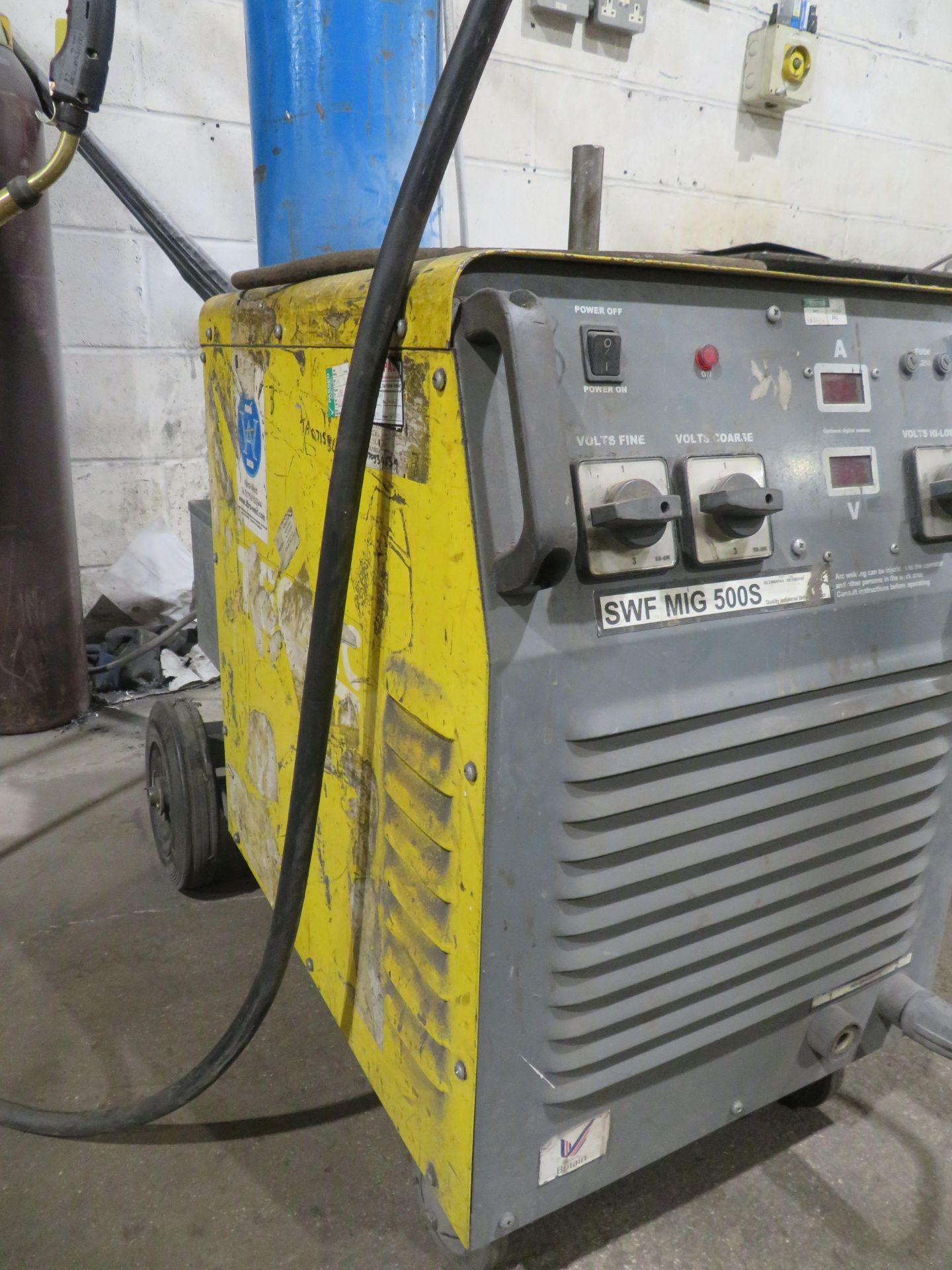 Tecarc SWF Mig 500s welder with F41G wire feed & swing jib (gas bottle not included)