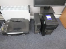 Dell Xeon and 2x Dell Core i5 PC base units (HDD removed), Epson printer and 2x monitors