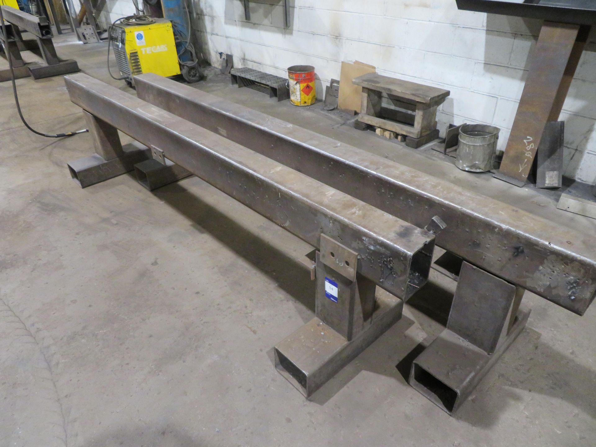 2x Box section steel trestles (3000 x 150 x 700mm H)