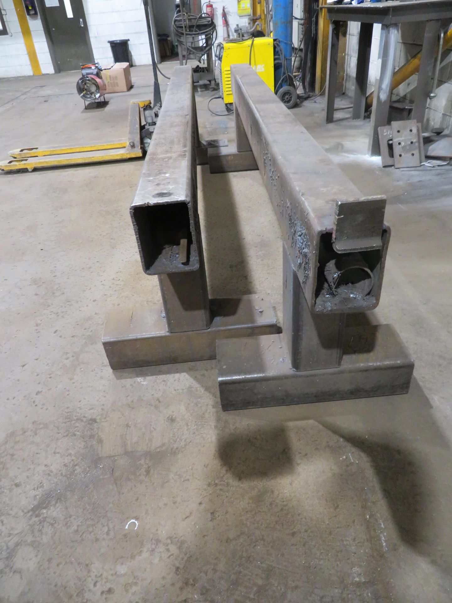 2x Box section steel trestles (3000 x 150 x 700mm H) - Image 2 of 2