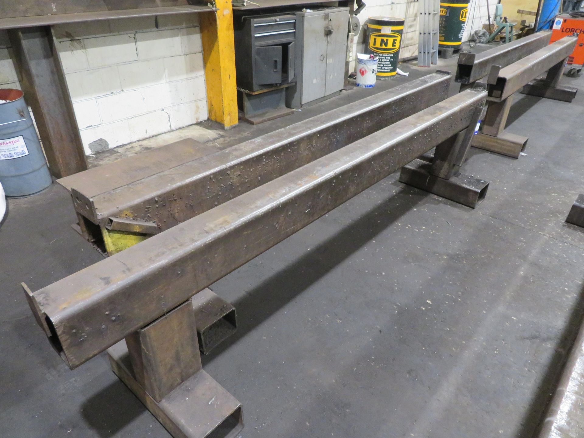 2x box section steel trestles (3000 x 150 x 700mm H)