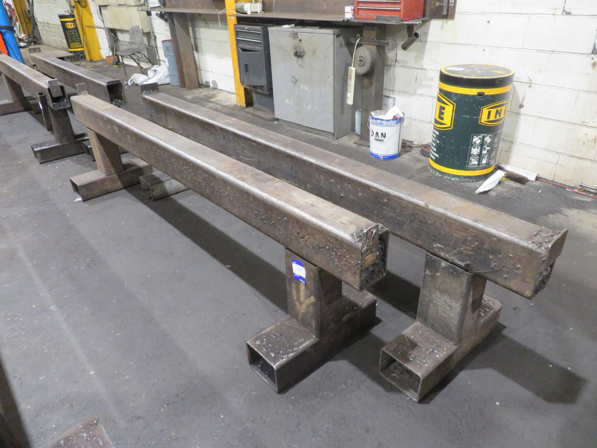 2x box section steel trestles (3000 x 150 x 700mm H)