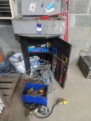 Tool cabinets, Transformer, Angle grinder etc