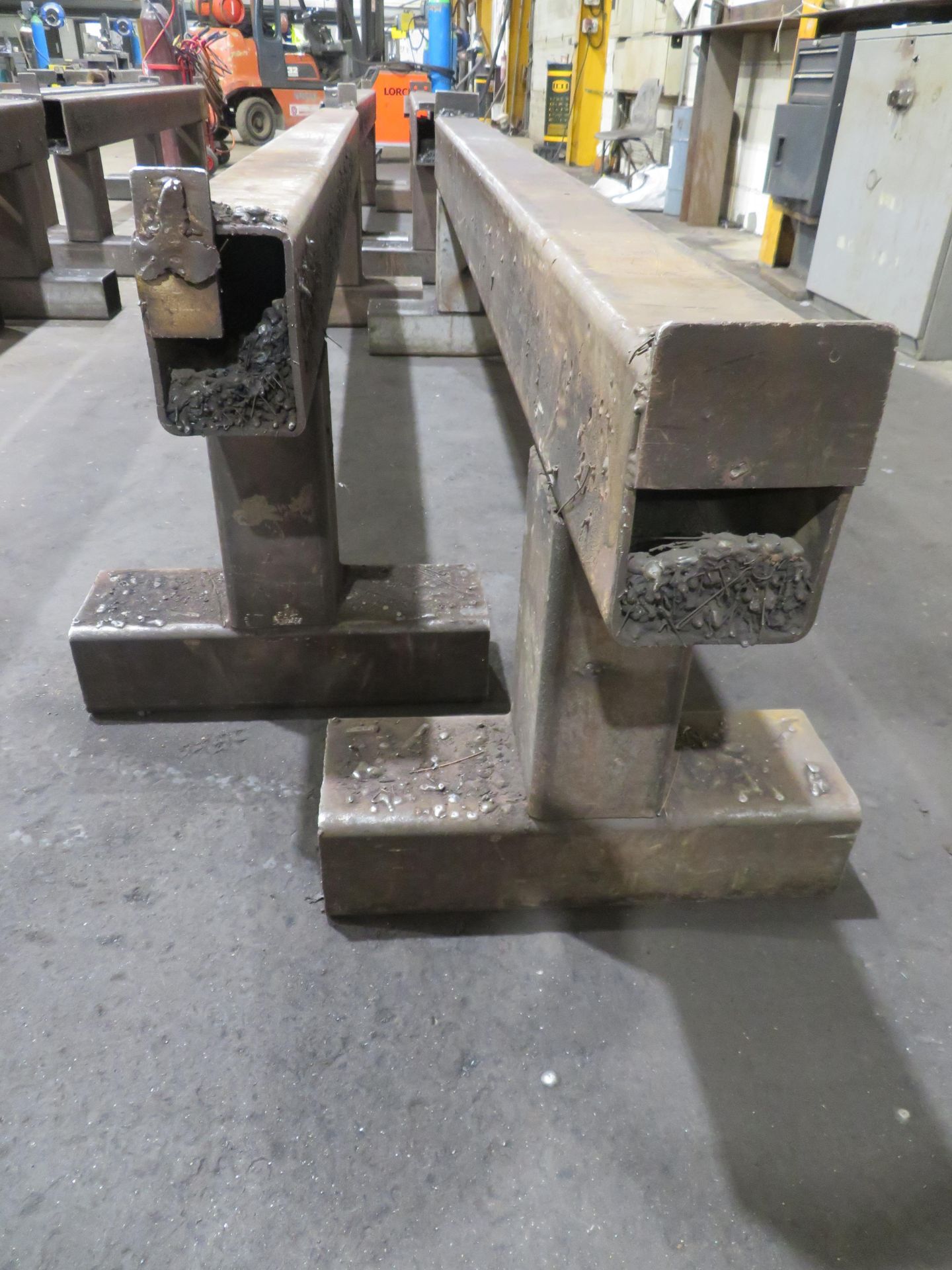 2x box section steel trestles (3000 x 150 x 700mm H) - Image 2 of 2