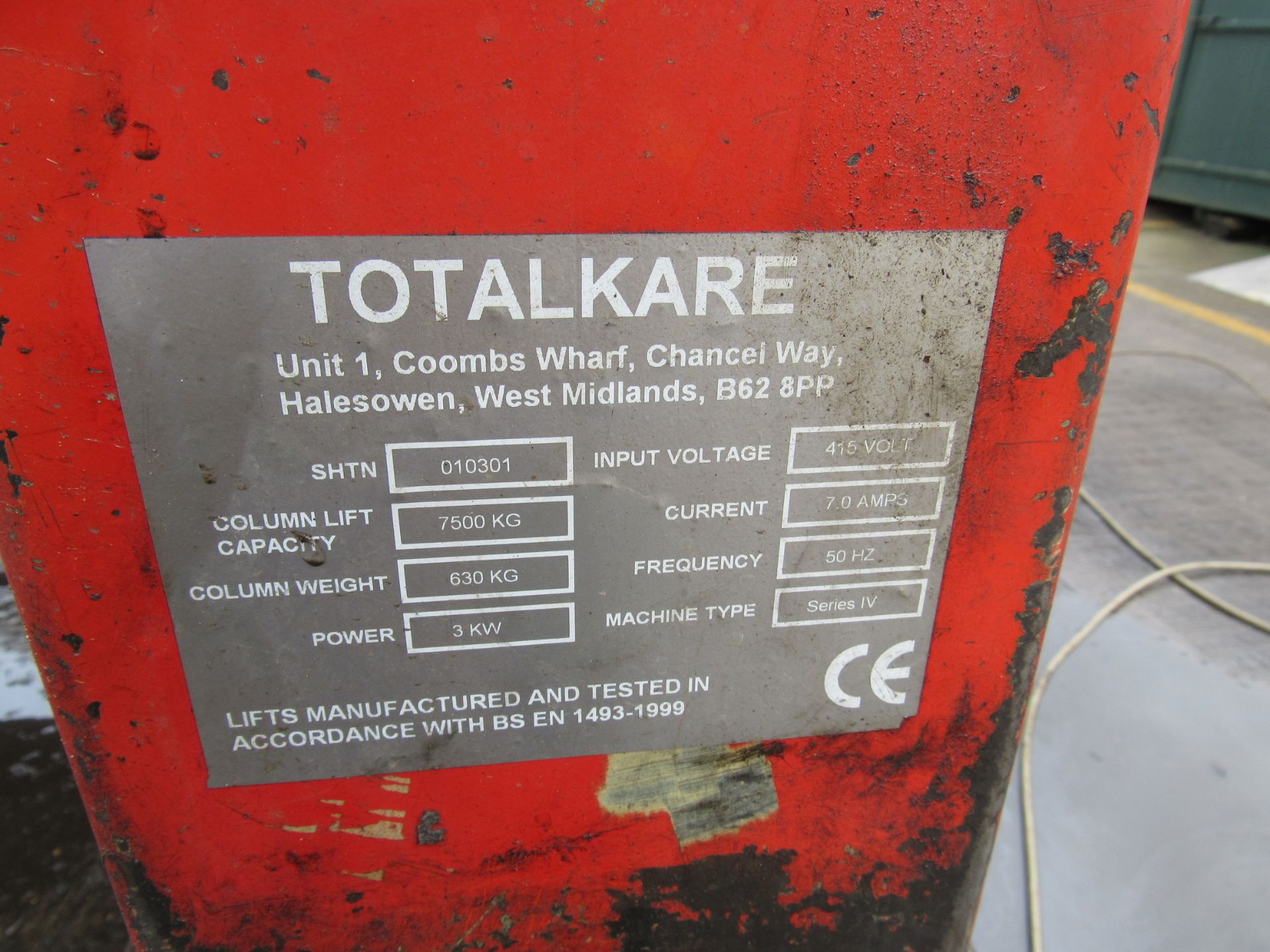 4 Totalkare Series IV 7500kg Mobile Column Vehicle Lifts, SHTN-010301 - Image 6 of 9