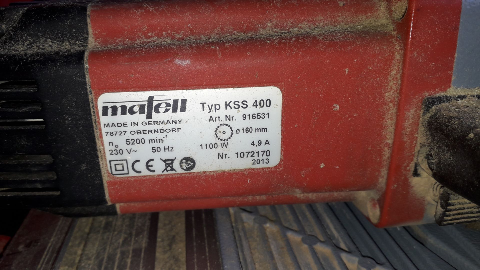 Mafell KSS400 160mm Cross Cutting Saw with Guide Rail (2013), S/N 1072170, 240v - Image 4 of 4